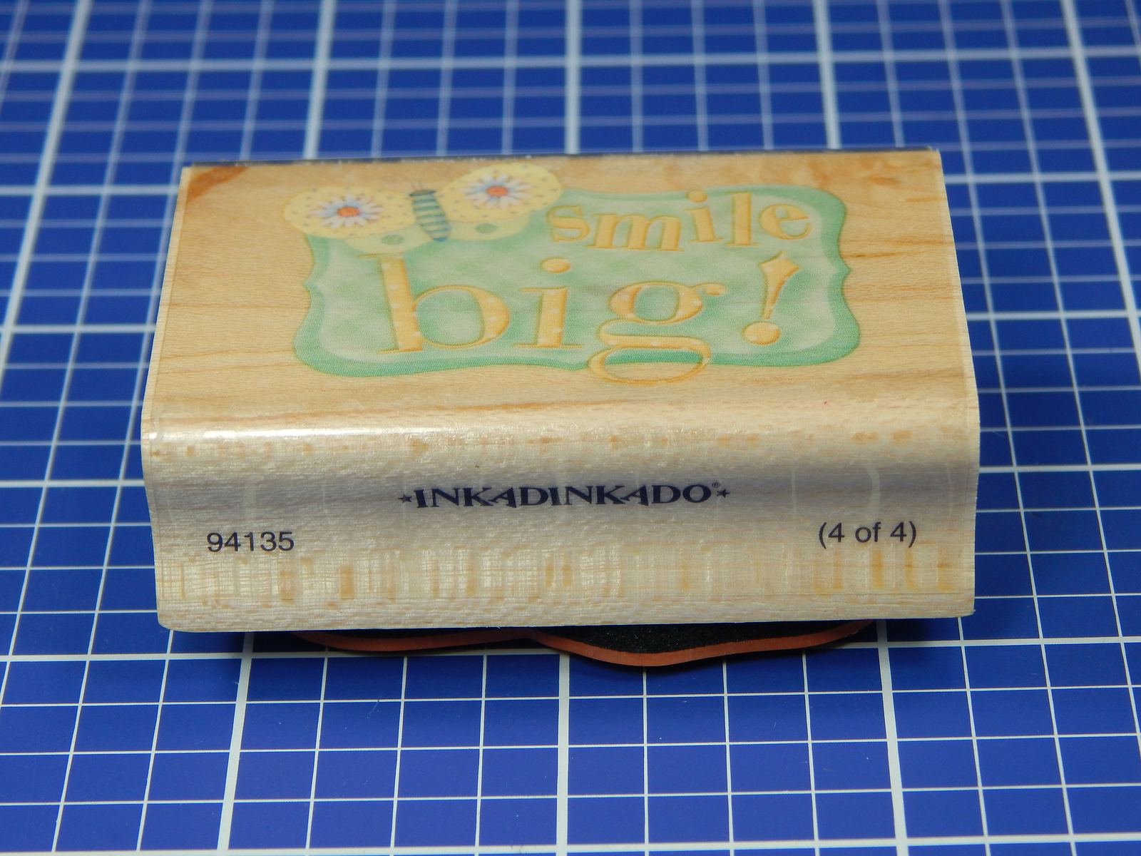 SMILE BIG, Wood Mounted Rubber Stamp by Tim Coffey, Inkadinkdo K & Company