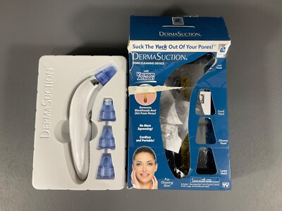 DermaSuction Pore Cleaning Device with Vacuum Action! Cordless & Portable - READ