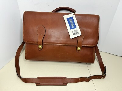 Schlesinger Tumi Classic Flap Brief Brown Handcrafted In America New With Tag 84