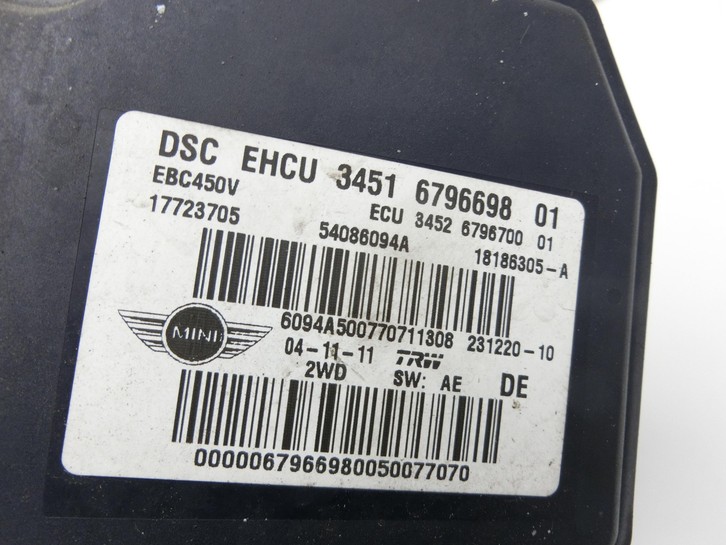 MINI Countryman R60 10-14 ABS Steuergerät Aggregat Hydraulikblock 2WD MINI Countryman R60 10-14 08.12.2011 6796698... Bild 5