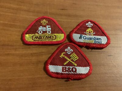 Three (3) 1990 s Sponsored Achievement Badges, UK Scout Association