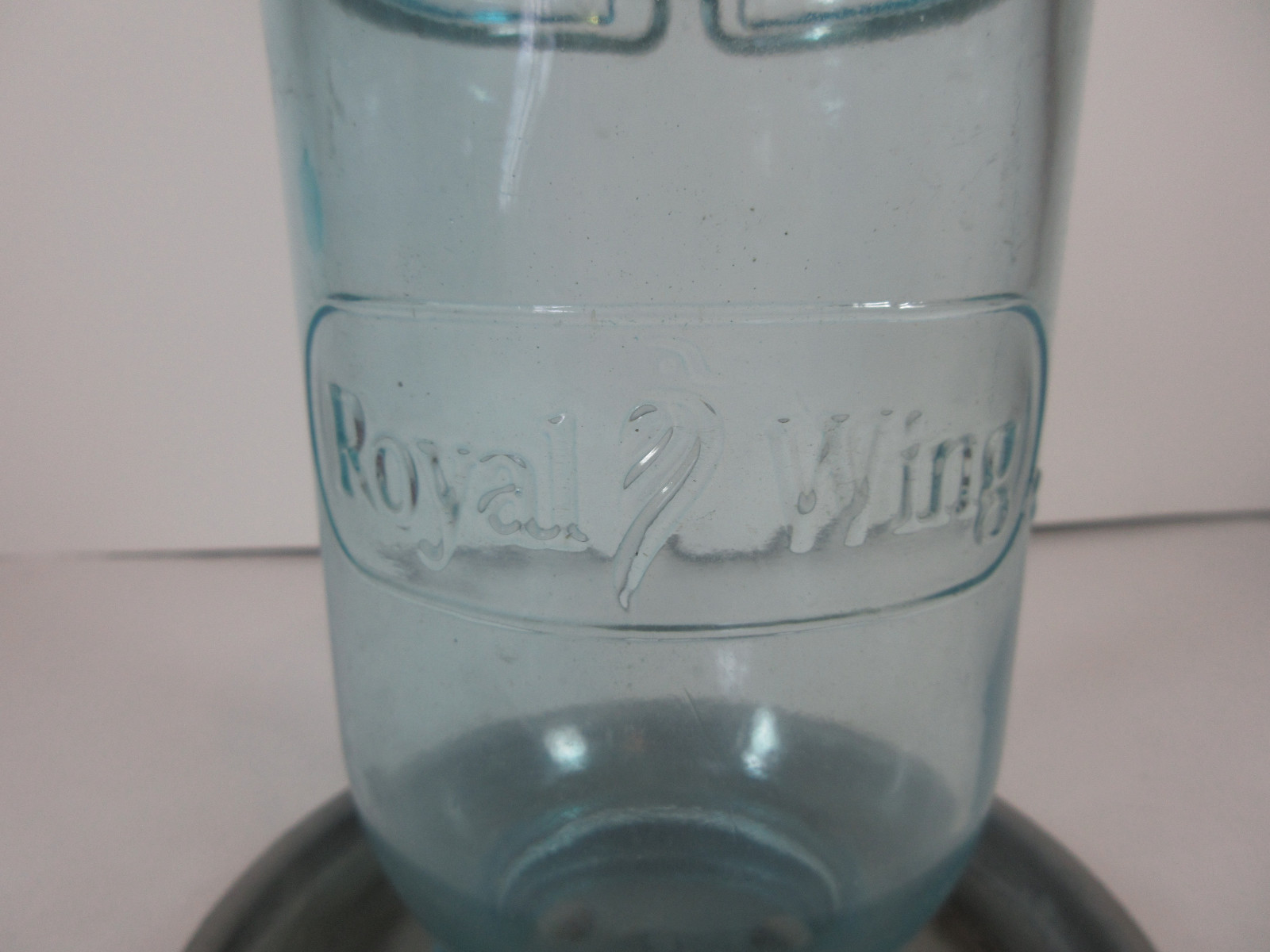 VINTAGE ROYAL WING MASON JAR WILD BIRD HANGING WATERER BACKYARD WATER DISPENSER
