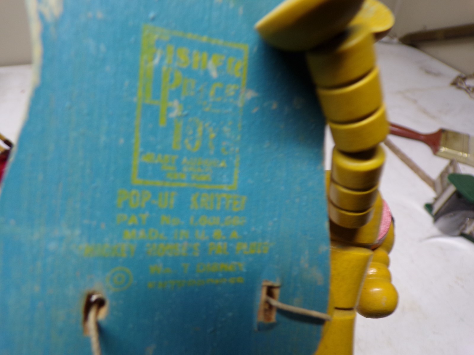 1931 Fisher Price Pop Up Kritter Wood Bead Pluto