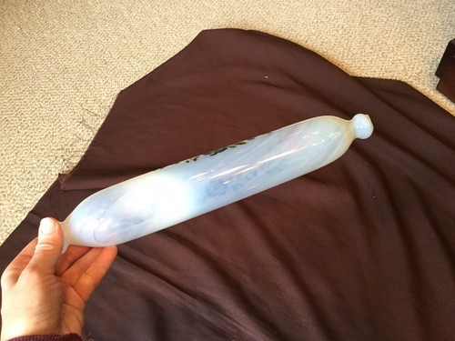 Antique Opaline Glass Sailor Milk Glass Rolling Pin Hand Painted Return Salt Old