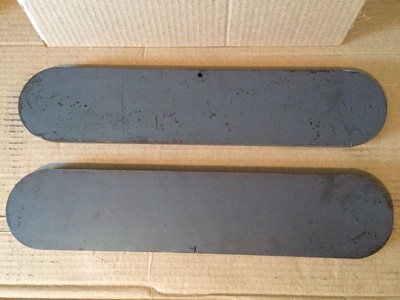 (2)pcs. 5/8 INCH THICK X 3 15/16 INCH X 25 1/16 INCH OBLONG METAL PLATE