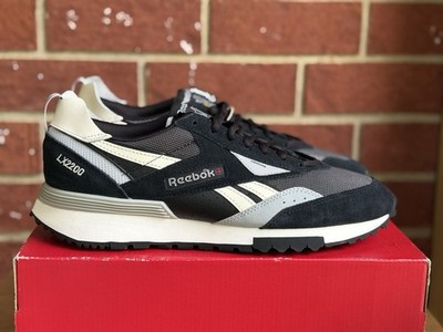 Reebok LX2200 Black White Size 12 Mens New Sneakers Running Suede Leather Shoes