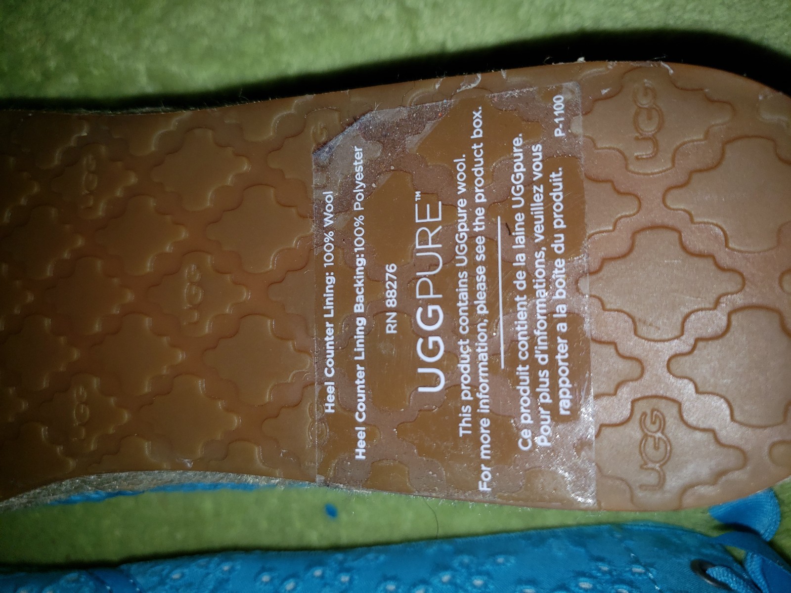 ugg size 4  teal loafers slip on shoes nwot  eyelet style