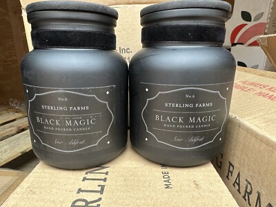 2 Sterling Farms No. 6 Black Magic 13.8 oz Candles Witch Spells Halloween Rare