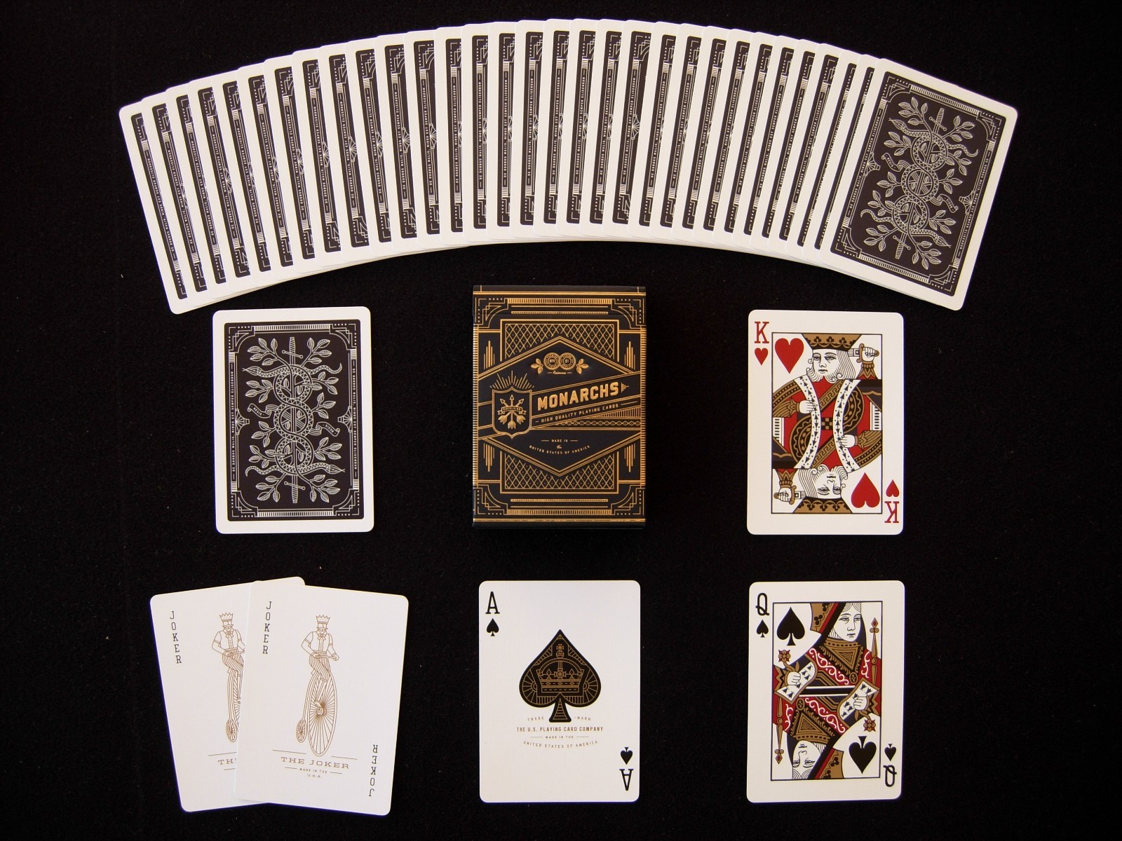 Monarchs 3 Deck Set Blue Green Red Playing Cards Poker Size Theory 11