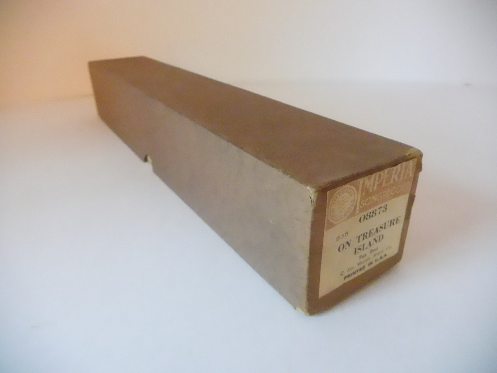 ON TREASURE ISLAND- IMPERIAL Player Piano Roll 08873 - L MARGIN HAS REPAIR