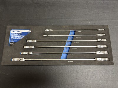Expert by Mac Tools double box end wrench foam set metric ratcheting flex head
