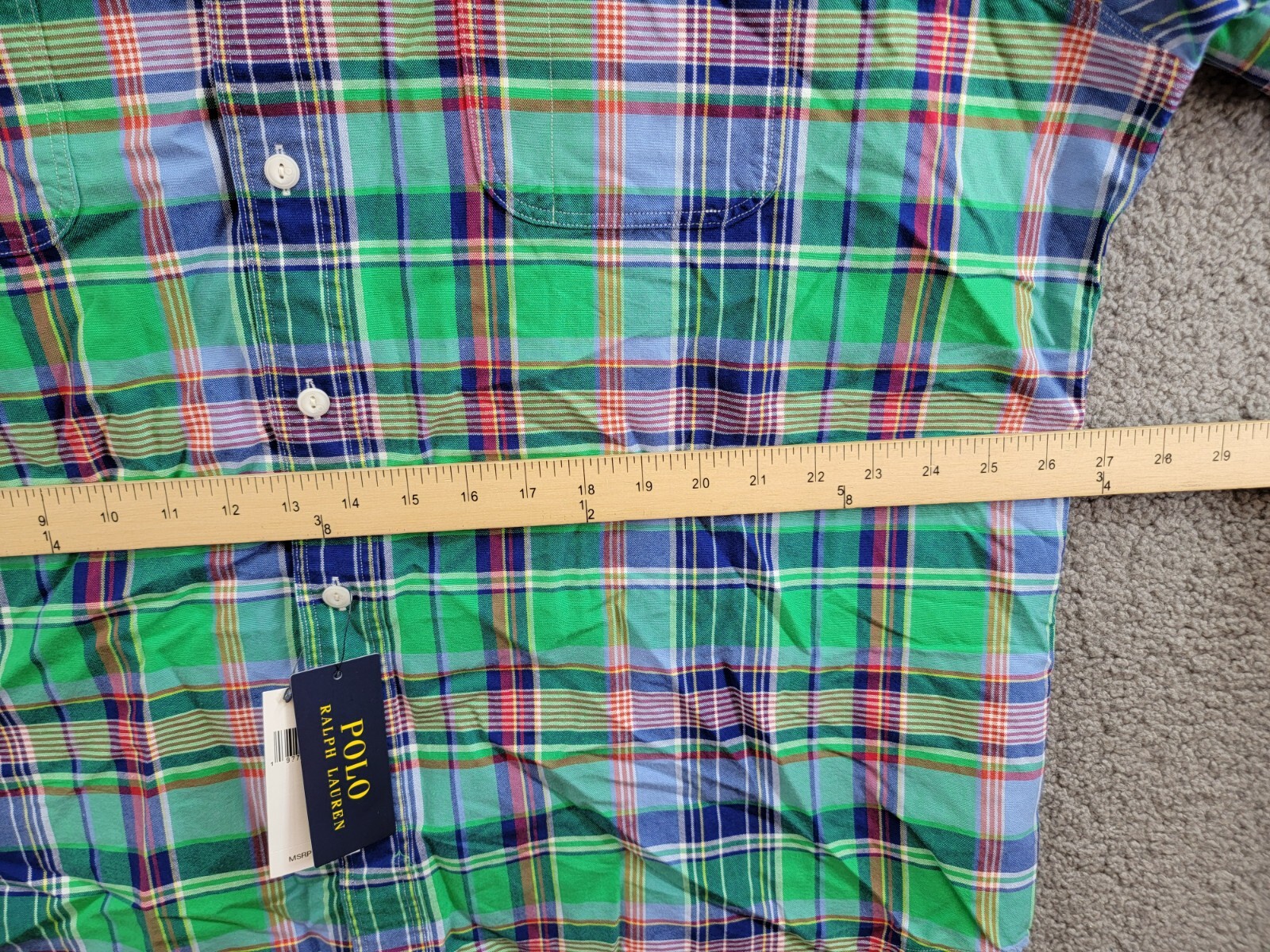 Polo Ralph Lauren Classic-Fit Plaid Oxford Workshirt Men's XXL Multi Long Sleeve - Picture 7 of 20