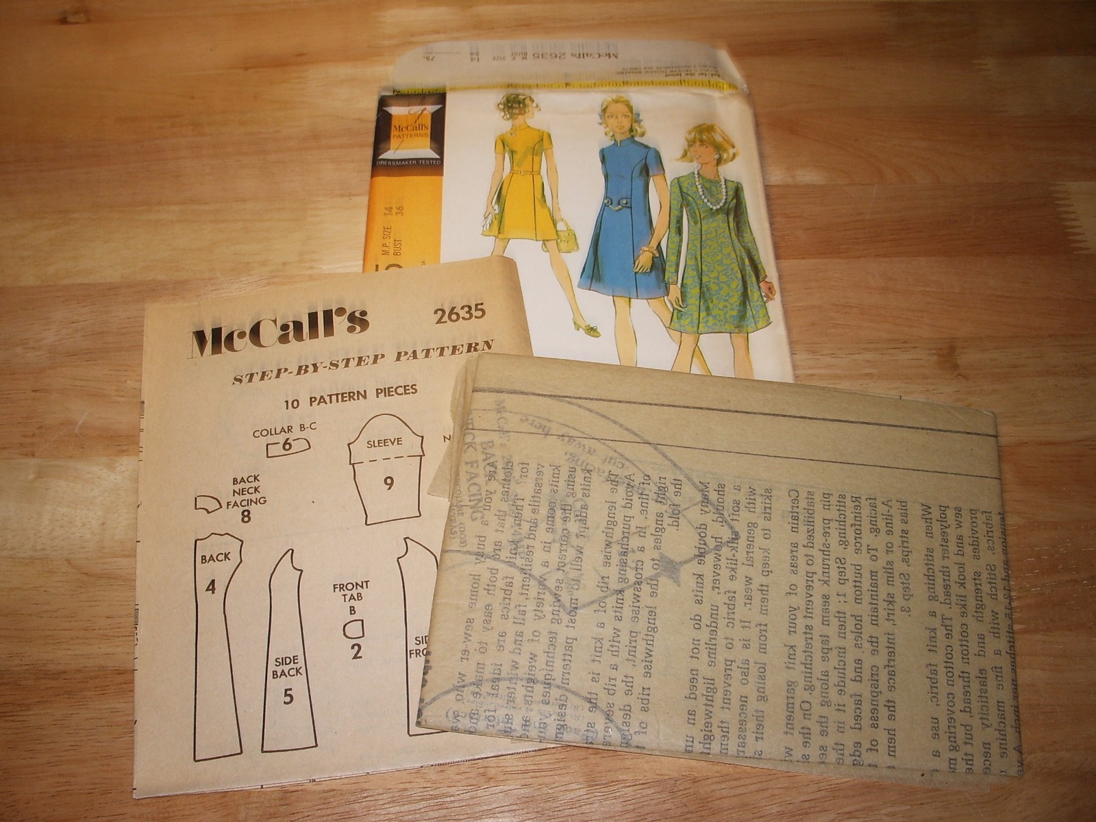 VTG McCalls FF Pattern 2635 Miss Petite Dress in Three Versions Size 14 Bust 36