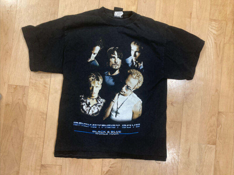 Vintage Backstreet Boys Black & Blue World Tour 2001 T Shirt Giant Small Concert