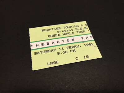 R.E.M. REM GREEN WORLD TOUR USED ORIGINAL CONCERT TICKET STUB 1989 ADELAIDE AUS