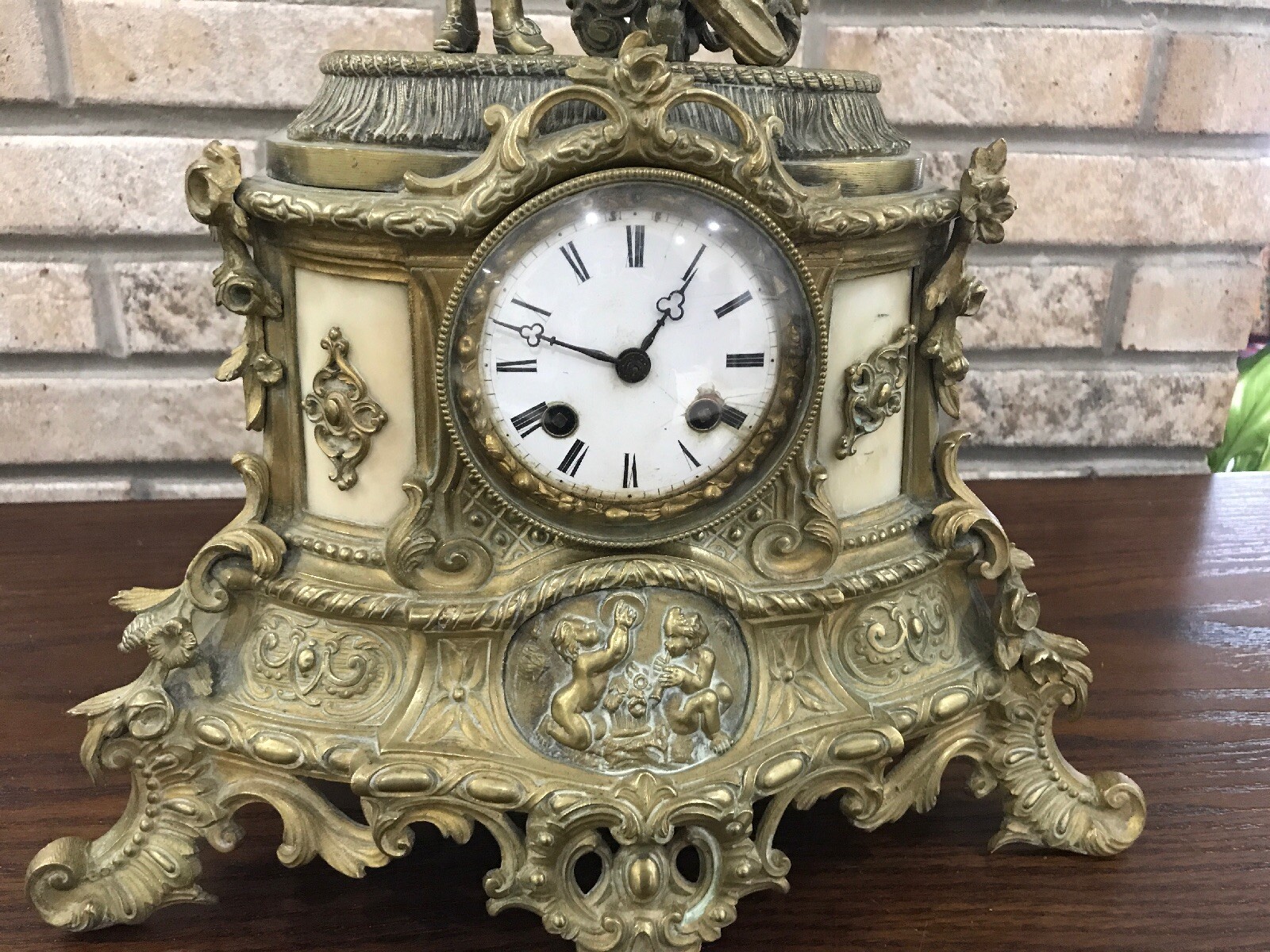 Antique ART NOUVEAU French Vincent Statue Bronze Clock Richard Coeur De Lion