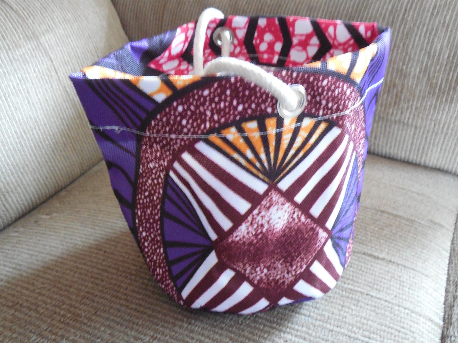 PLANT HANGER CANVAS ROUND MULTI COLORS ROPE HANGER 6