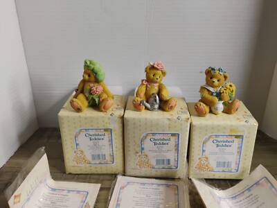 cherished teddies Flower Bears includes 3 figurines Dahlia Rose Susan