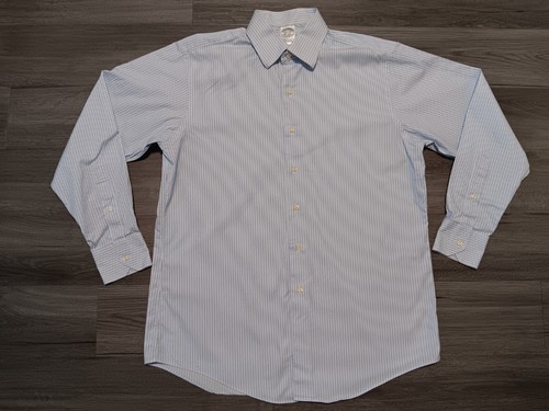 Brooks Brothers Men's Makers Blue White Striped Long Sleeve