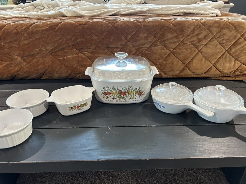 Corning Ware Vintage 6 piece La Marjolaine La Persil Blue