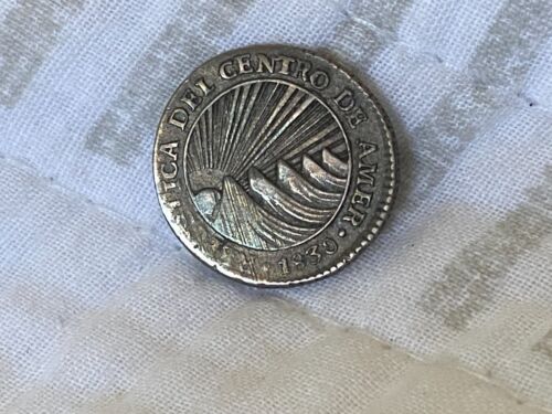 Central American Republic 1830 One Real Silver Coin