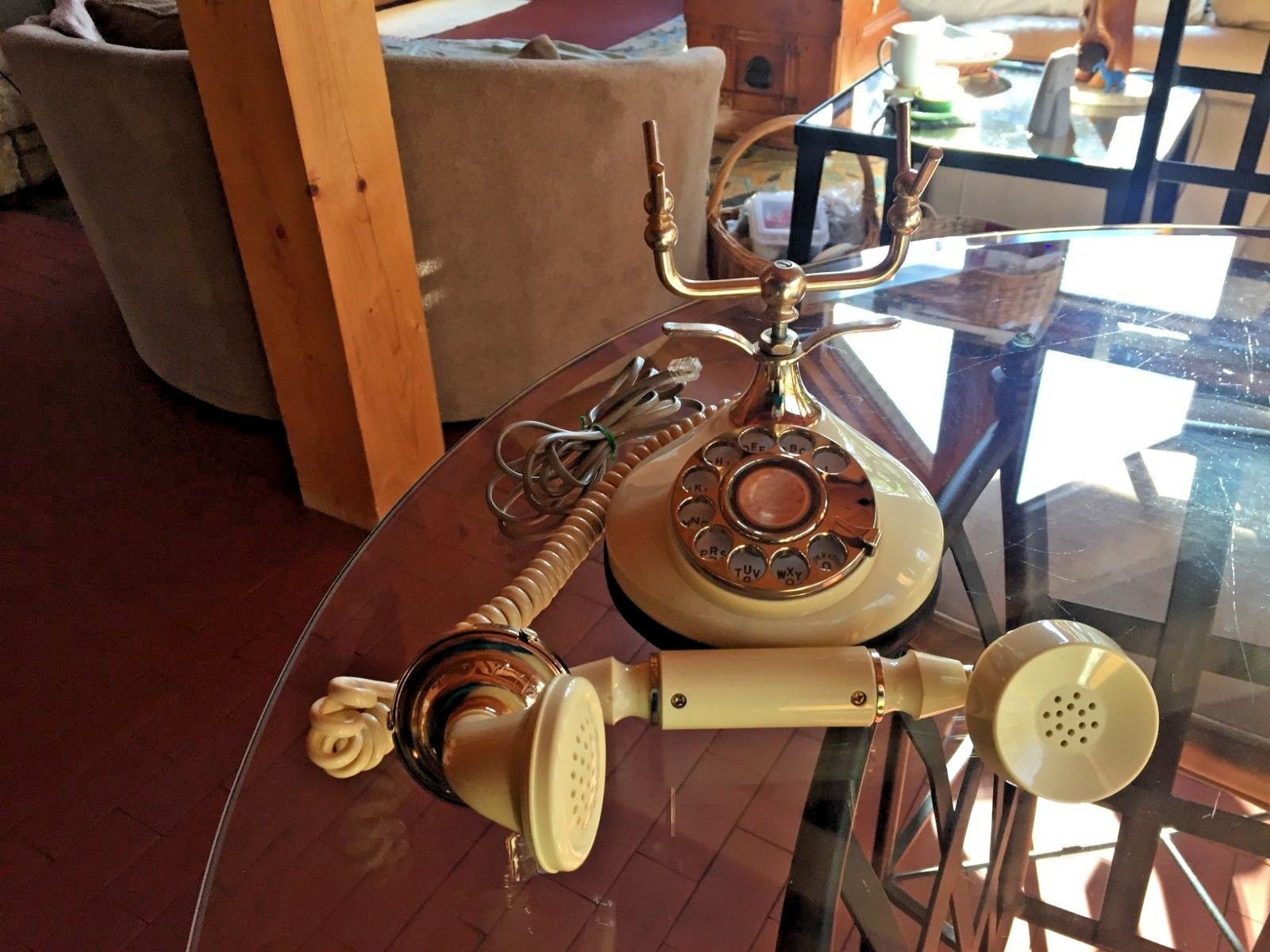 VINTAGE ITT ROTARY DIAL CRADLE PHONE OWN-A-PHONE FROM A  KANSAS ESTATE