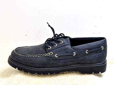 Mens black boat shoes uk sale