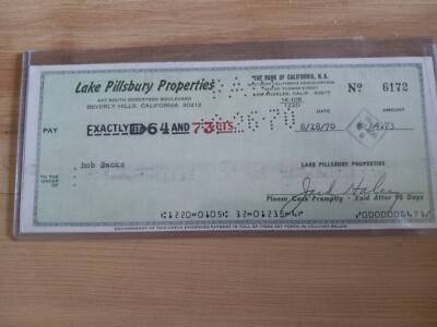 Jack Haley Signed Check 8-18-70 Tin Man in The Wizard Of Oz