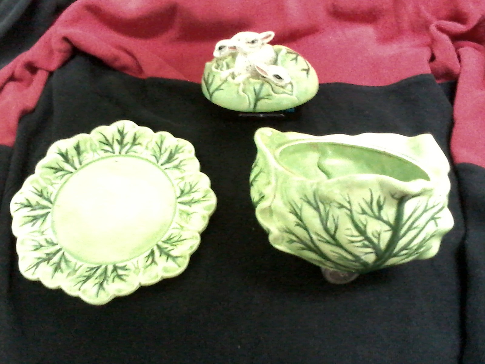Velma Westmoreland Rare 1968 Vintage 3 - Piece Pottery Set ( Rabbits Theme )