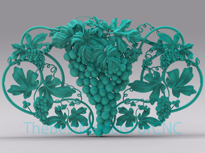 3D Model STL File for CNC Router Laser & 3D Printer Big Grapes Decor