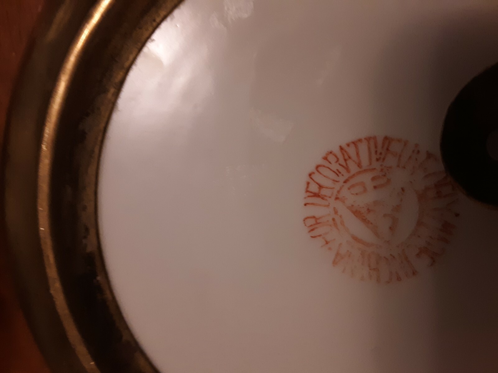 Mid Century Decorative China Bowls in Brass