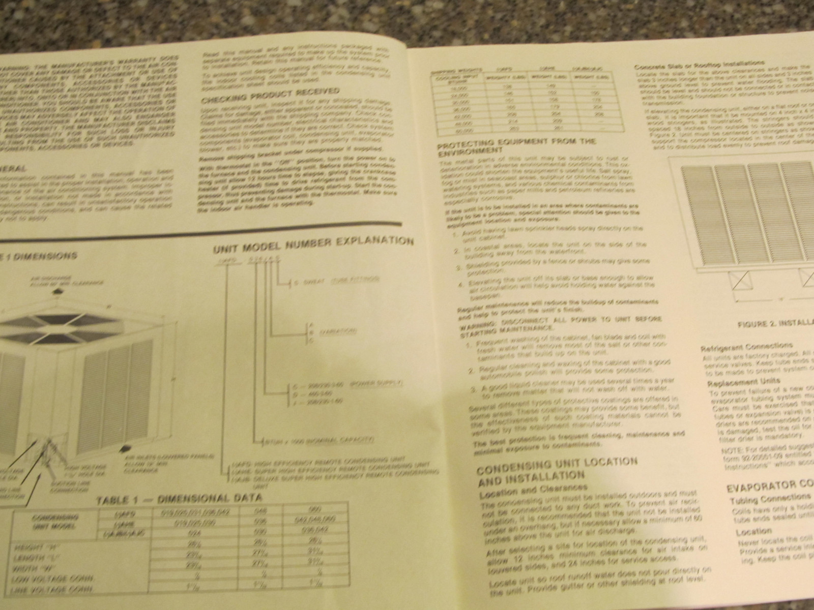 Installation Instructions air Cooled Condensing Units Air Conditioner 1991 + War