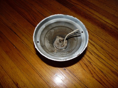 Antique Art Deco Victorian Metal Flush Mount Ceiling Light Fixture