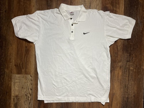 Nike Vintage 90's White Short Sleeve Polo Shirt White Tag