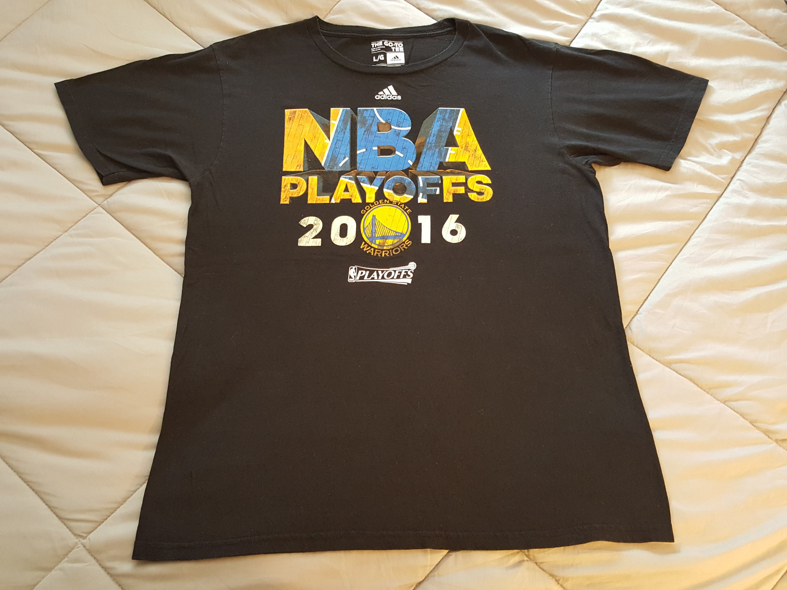 Golden State Warriors 2016 Playoffs T Shirt Large NBA Curry Basketball INV1159 