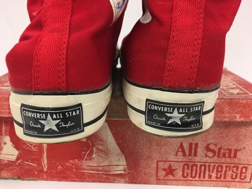 Vintage 1970’s Converse Chuck Taylor Black Label Red Hi Sz 13.5! Original! New!