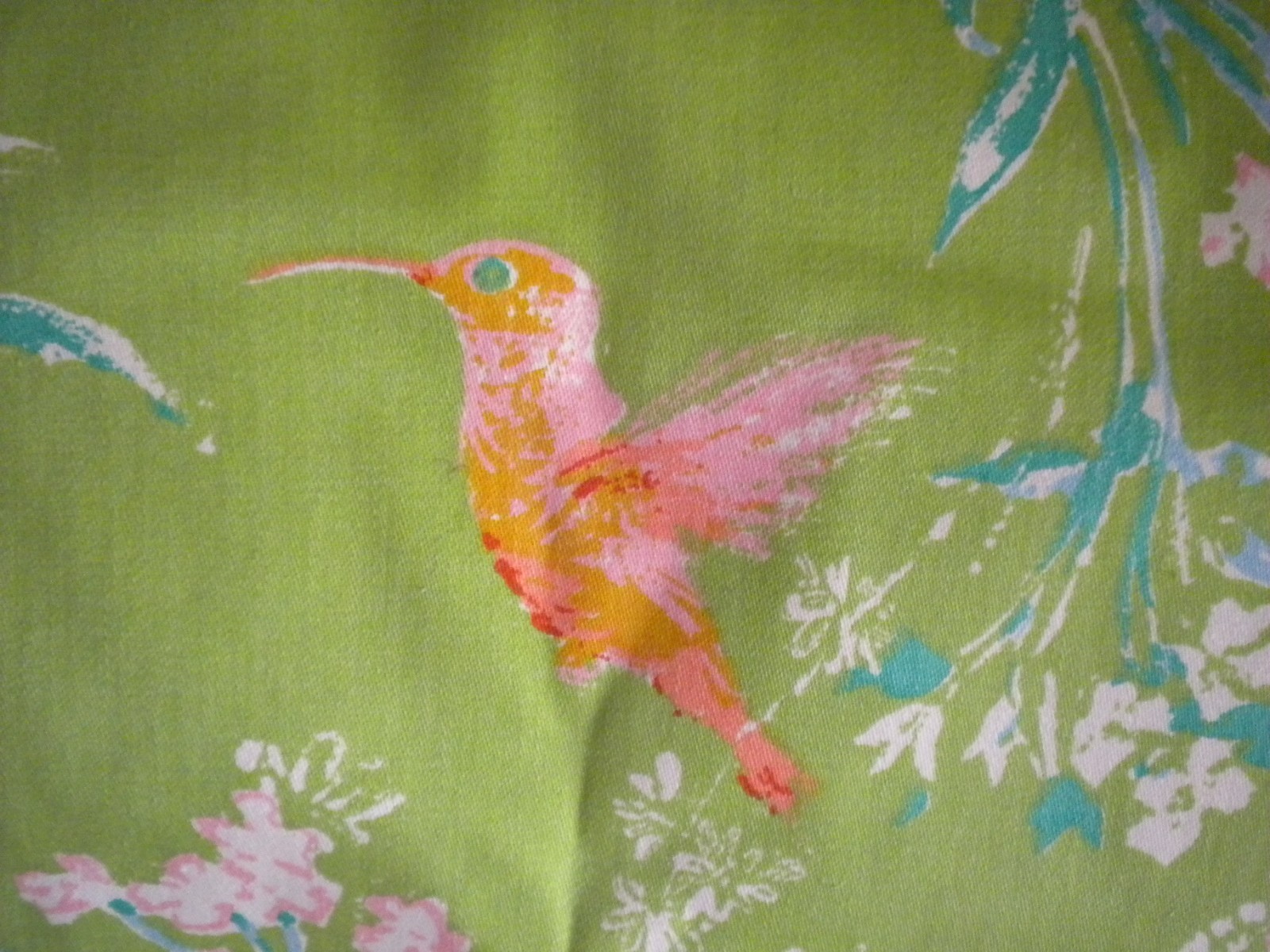 VTG Green Floral Screen Print Riverdale Vat 6 Yds 54”w Drapery Upholstery Fabric