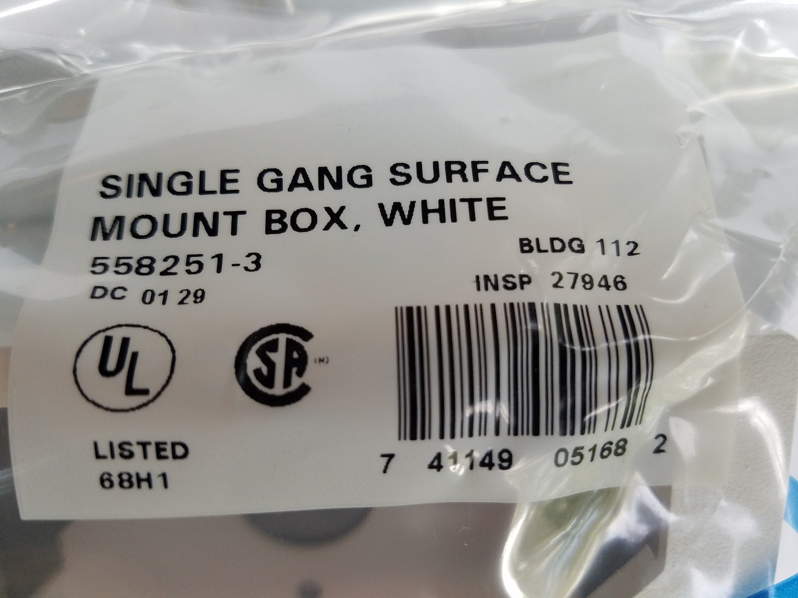 Surface Mount Box Single Gang - White - 558251-3 AMP COMMSCOPE