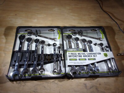 2 MASTER MECHANIC 7pc. COMBINATION RATCHETING WRENCH SETS - METRIC & SAE