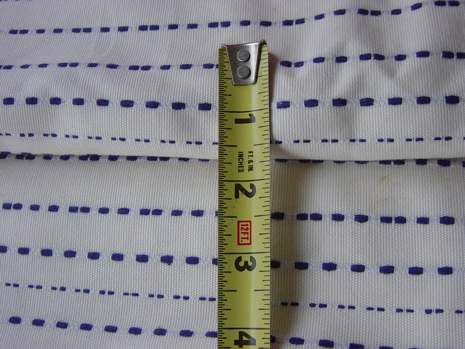 2 Vintage FABRIC Navy Stripes Curtain Panels Craft Quilting Project 40x52 Each