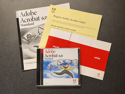 Adobe Acrobat 6.0 Standard 90043426 Full Retail SEALED CD w/ Serial Number