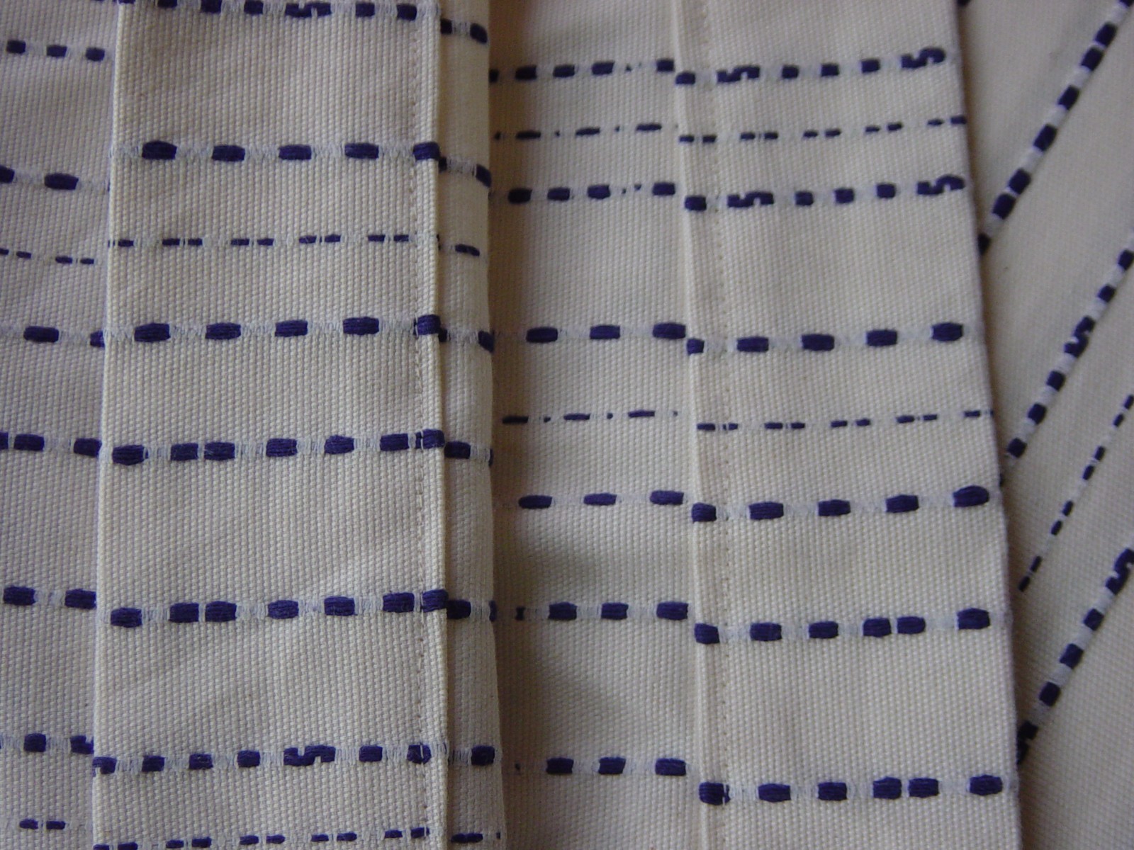 2 Vintage FABRIC Navy Stripes Curtain Panels Craft Quilting Project 40x52 Each