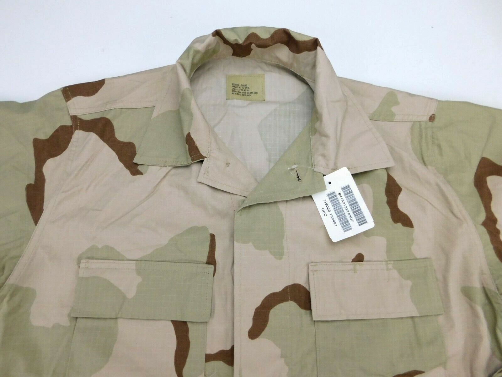 US Military Desert DCU Camouflage Ripstop Combat Coat M Medium Short NWT
