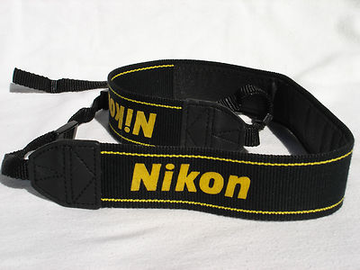 Genuine NIKON CAMERA NECK STRAP  AN-DC1  Black / Yellow  for DSLR / SLR