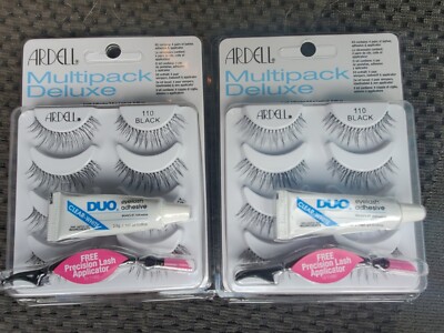 2packs ARDELL MULTIPACK DELUXE false eyelashes #110 includes applicators 8pair