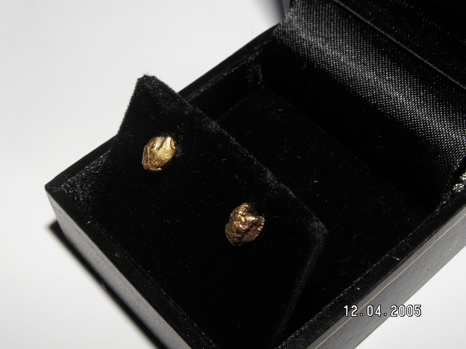 Natural Gold Nugget Earrings from Atlin BC, 1.41 Grams