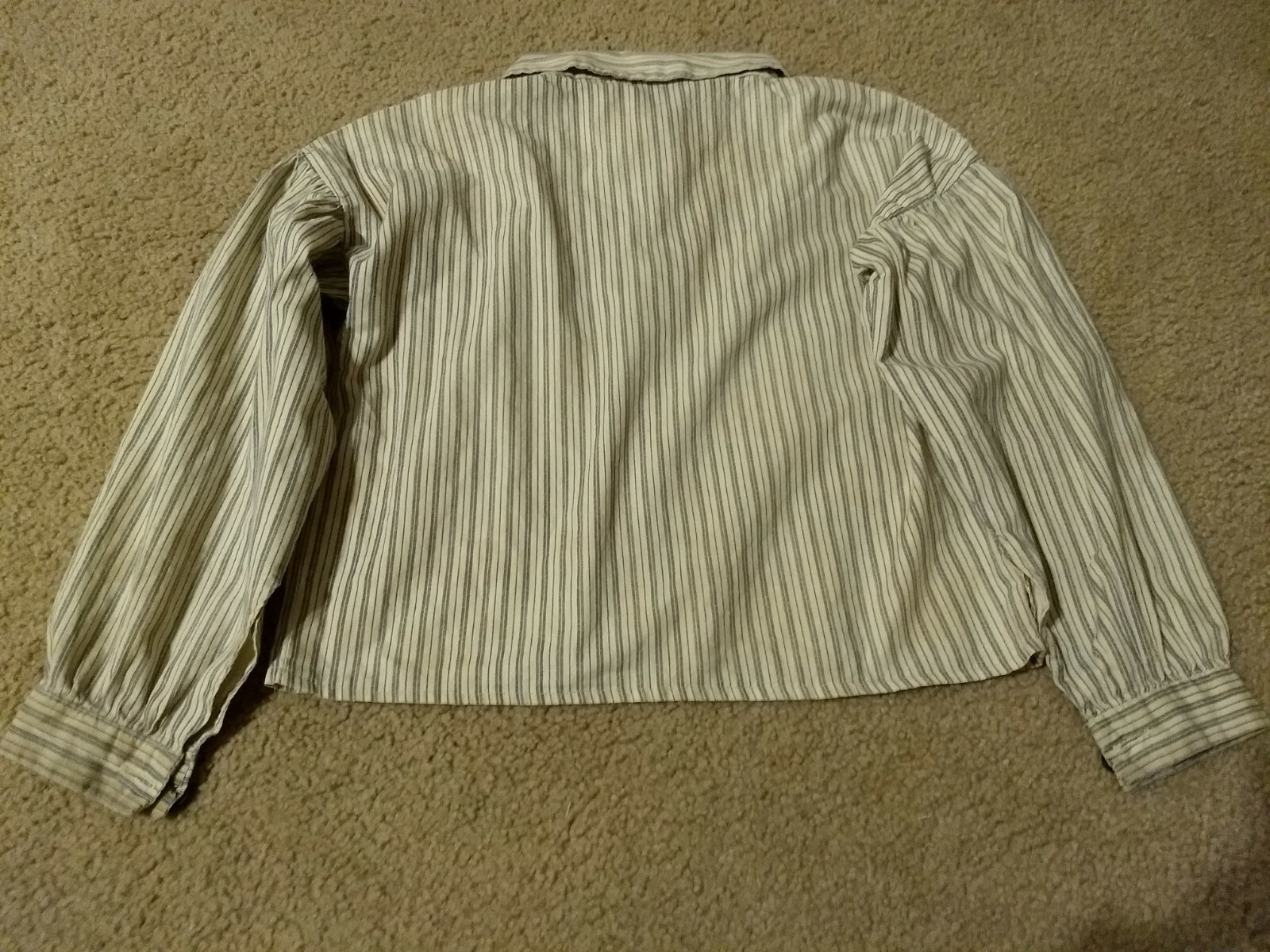 Original Style Boy's (1860's) Civil War Striped shirt, metal neck button