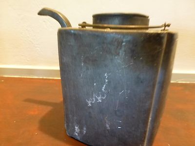 Excellent Antique chinese pewter teapot, details, heavy - locate