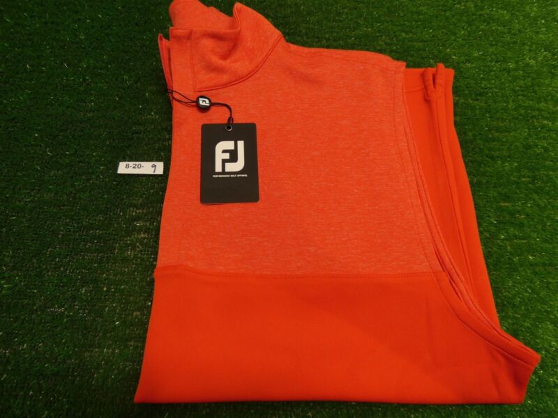 FootJoy Mens Heather Yoke 1/2 Zip Golf Sweater Vest Mid-Layer Red Large 28630