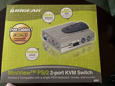 IOGEAR GCS12 2-port MINIVIEW KVM SWITCH PS/2